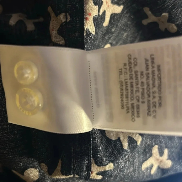 Penguin Brand Boys Large Gingerbread Christmas Holiday Button Down Dk Blue - Picture 6 of 7